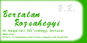 bertalan rozsahegyi business card